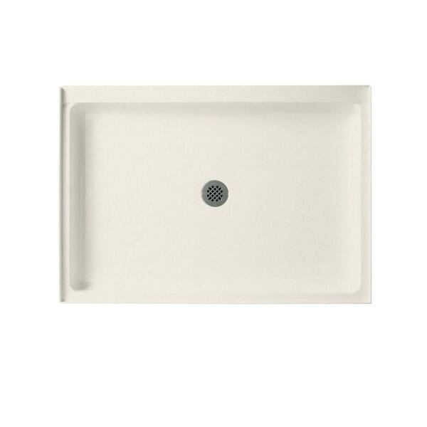 Swan 48 in. L x 34 in. W Alcove Shower Pan Base with Center Drain in Glacier