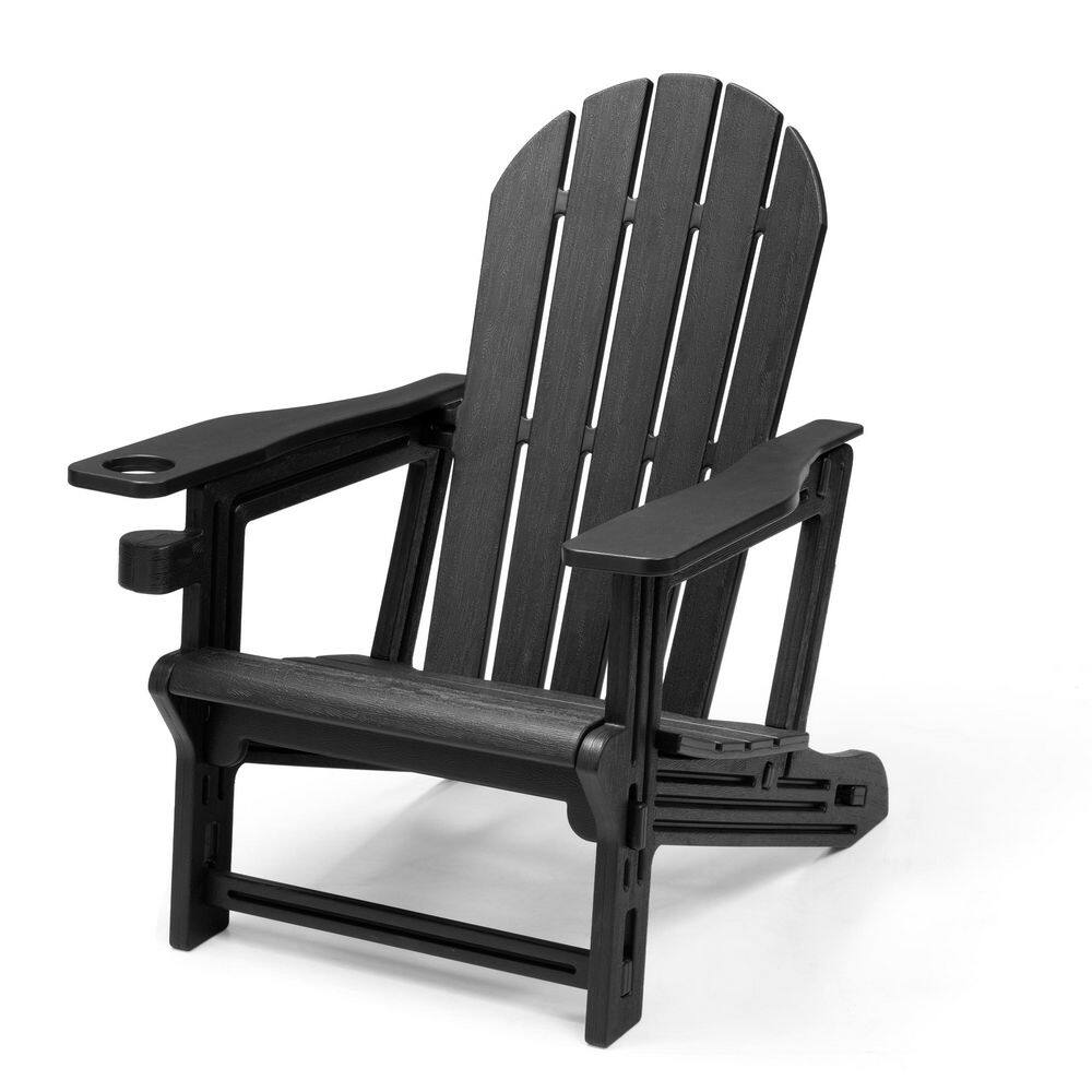 Classic Black HDPE Adirondack Chair Patio Lounge Seating (Set of 1) price history on PriceWatchPro