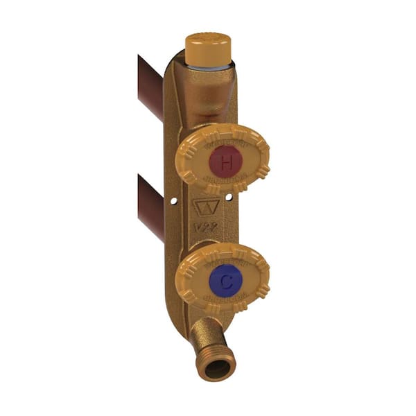 Woodford 1/2 in. PEX x 16 in. L Model 22 Freezeless Brass Anti-Rupture Hot and Cold Vertical Sillcock