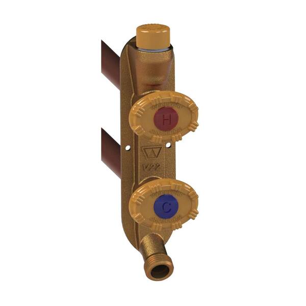 Woodford 1/2 in. PEX x 24 in. L Model 22 Freezeless Brass Anti-Rupture Hot and Cold Vertical Sillcock