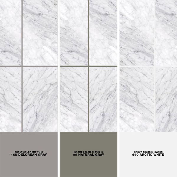 Origin 21 Statuario Crema Bullnose 3-in x 12-in Polished Porcelain Marble Look Floor and Wall Tile (0.234-sq. ft/ Piece)