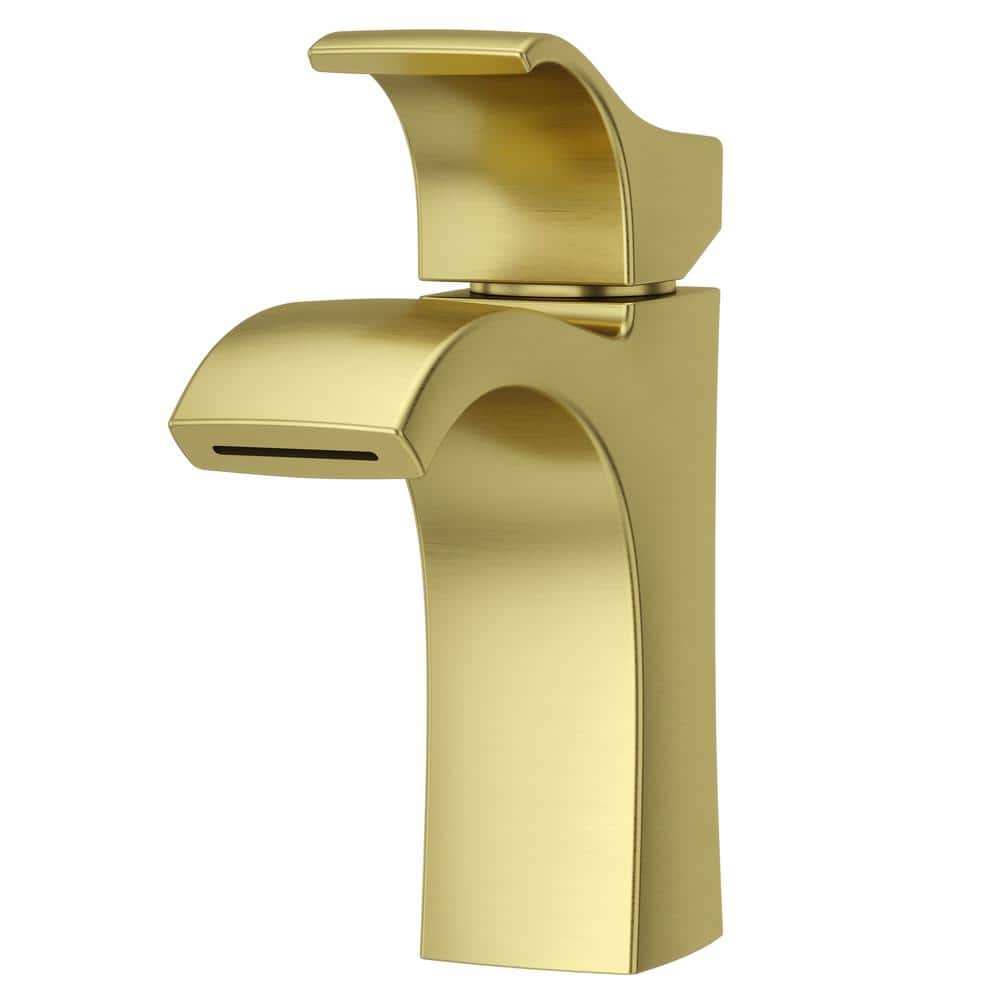 Pfister Venturi Single Hole Single Handle Bathroom Faucet In Brushed Gold Lf 042 Vnbg The Home Depot