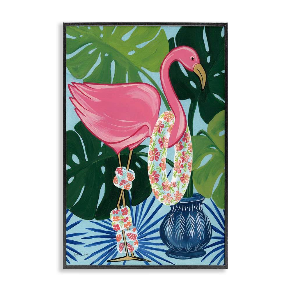 Beach Ready Flamingo by Yvette St Amant Black Framed Animal Giclee Art Print 18 in. x 12 in. price history on PriceWatchPro