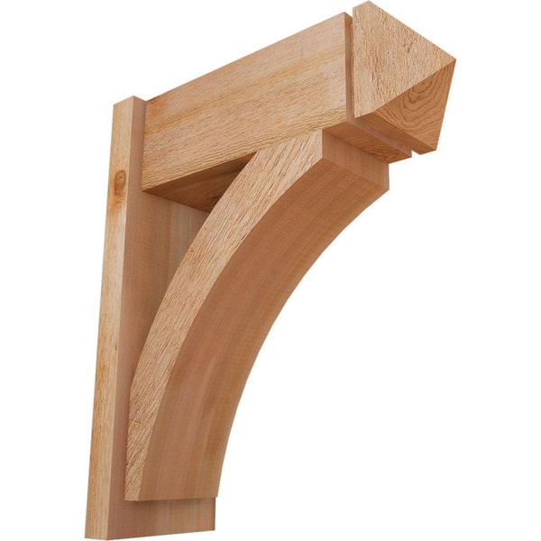 Ekena Millwork 8 in. x 26 in. x 22 in. Western Red Cedar Thorton Arts and Crafts Rough Sawn Outlooker