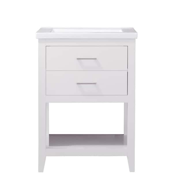 Design Element Cara 24 in. W x 18 in. D Bath Vanity in White with ...