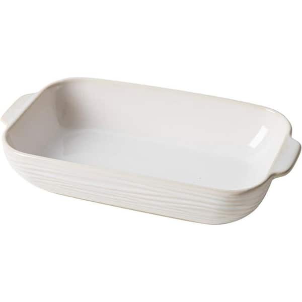 17 oz Rectangular Ceramic Baking Dish White Porcelain Lasagna Pan with Handles Deep Bakeware for Oven 1 Piece