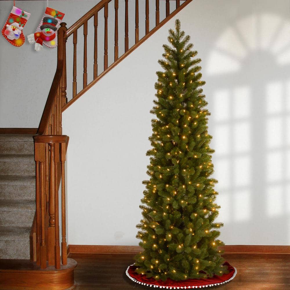 6.5' Green Douglas Fir Slim Pre-Lit Christmas Tree with Dual Color LED Lights