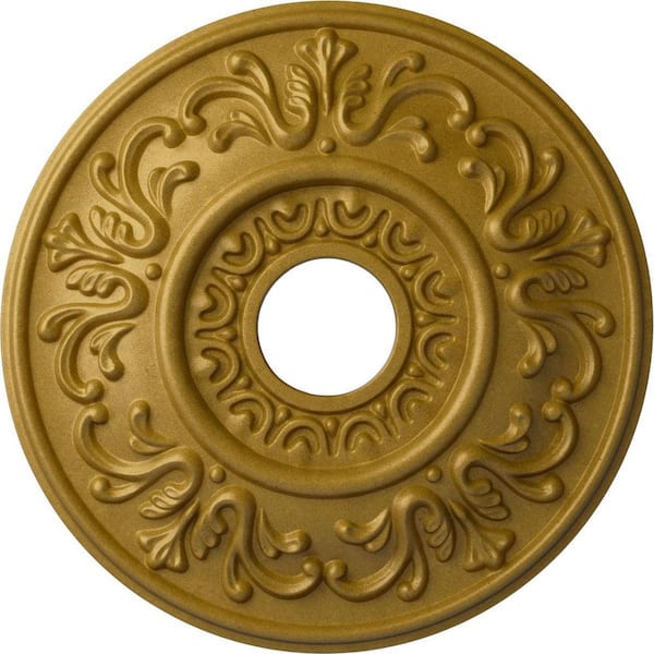 Ekena Millwork 1 in. x 18 in. x 18 in. Polyurethane Valletta Ceiling Medallion, Pharaohs Gold