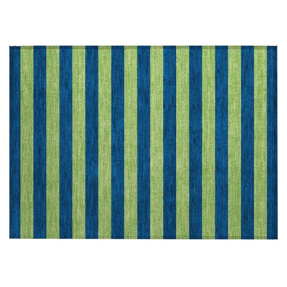 Navy Blue 2 ft. x 3 ft. Woven Striped Polyester Rectangle Indoor/Outdoor Area Rug price history on PriceWatchPro