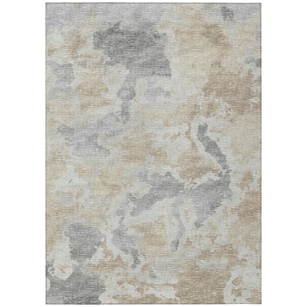 Addison Rugs Accord Beige 3 ft. x 5 ft. Abstract Indoor/Outdoor Washable Area Rug