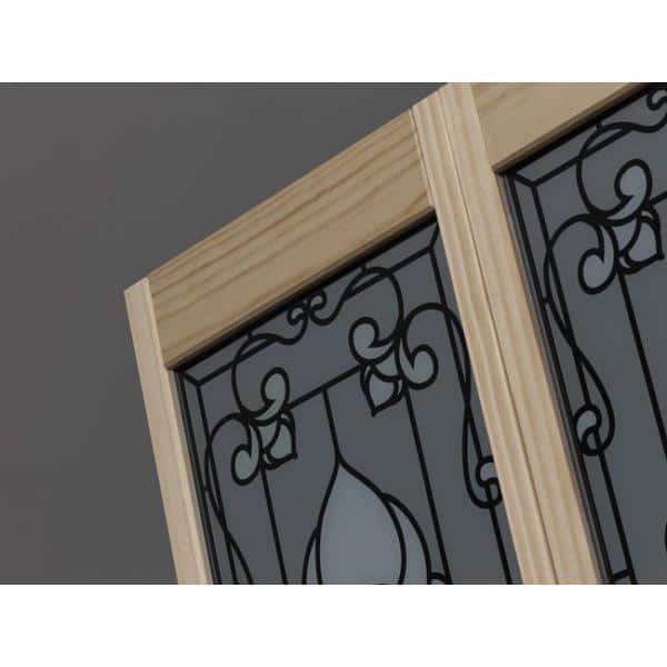 Eternity Unfinished Pine and Frosted Glass Bifold Door