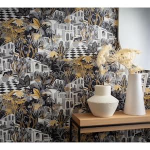 Merian Grey Architectural Vinyl Non-Pasted Wallpaper Roll