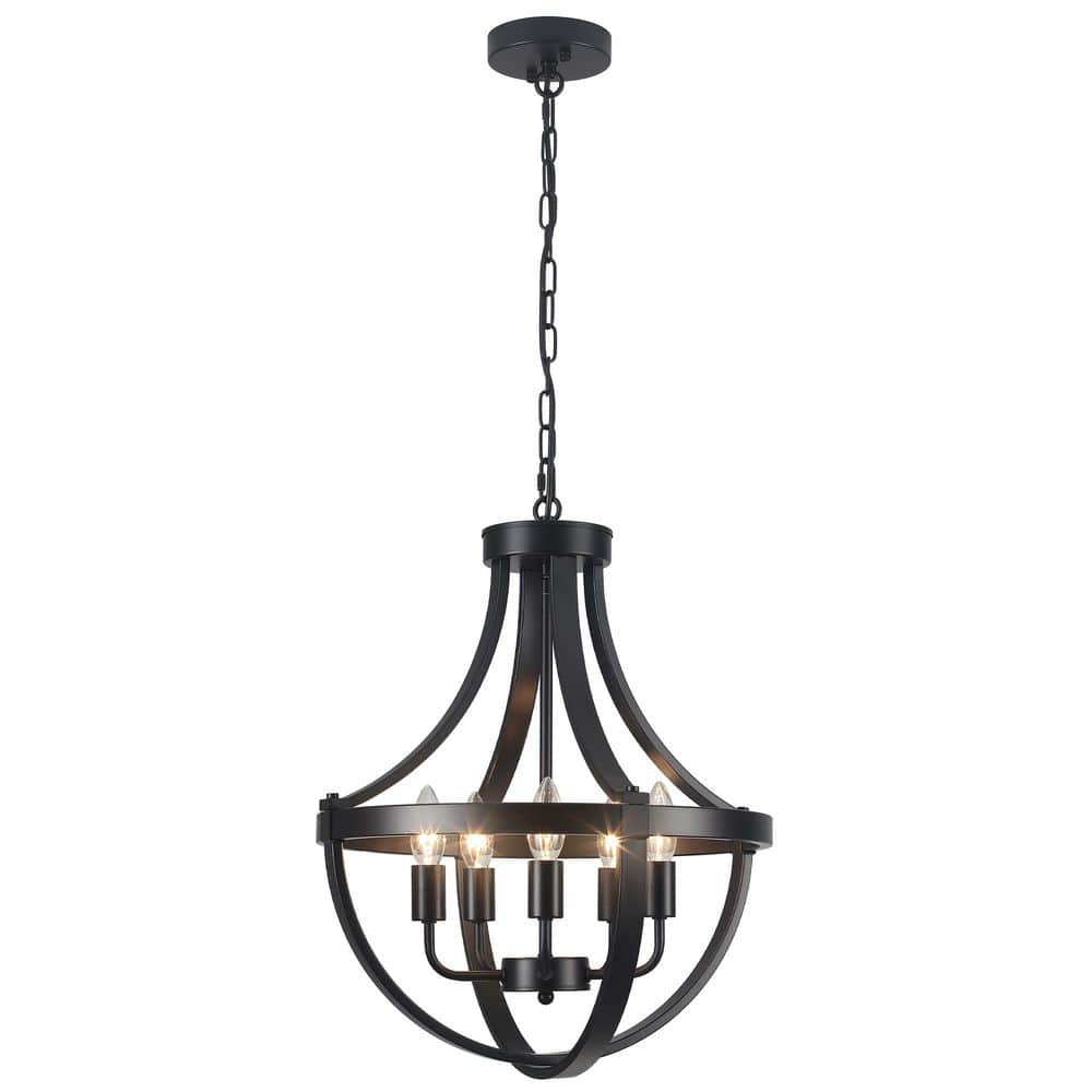 5-Light Black Industrial Chandelier Light Fixture for Living Room, Dining Room price history on PriceWatchPro