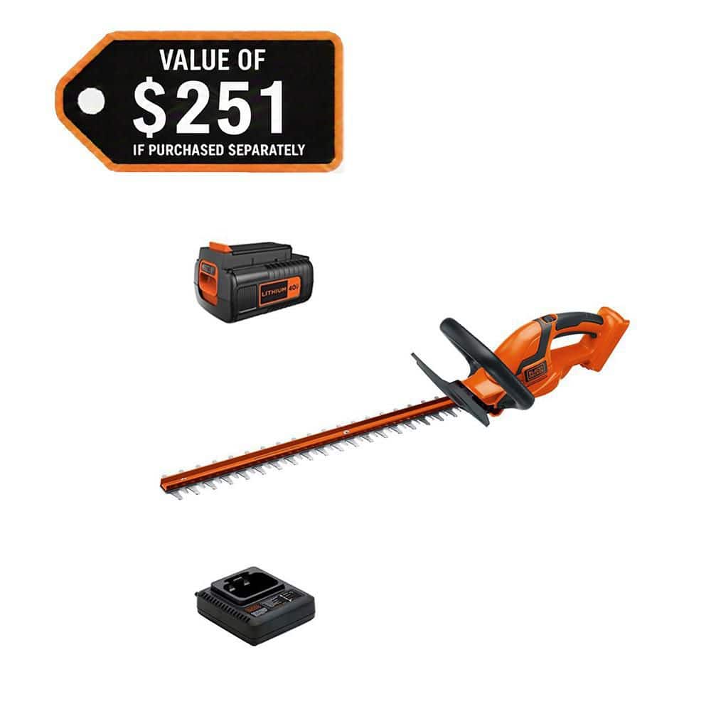 Hitter専用　ハイテックの6000mAh BLACK+DECKER 40V MAX 24 in. Cordless Battery Powered Hedge Trimmer