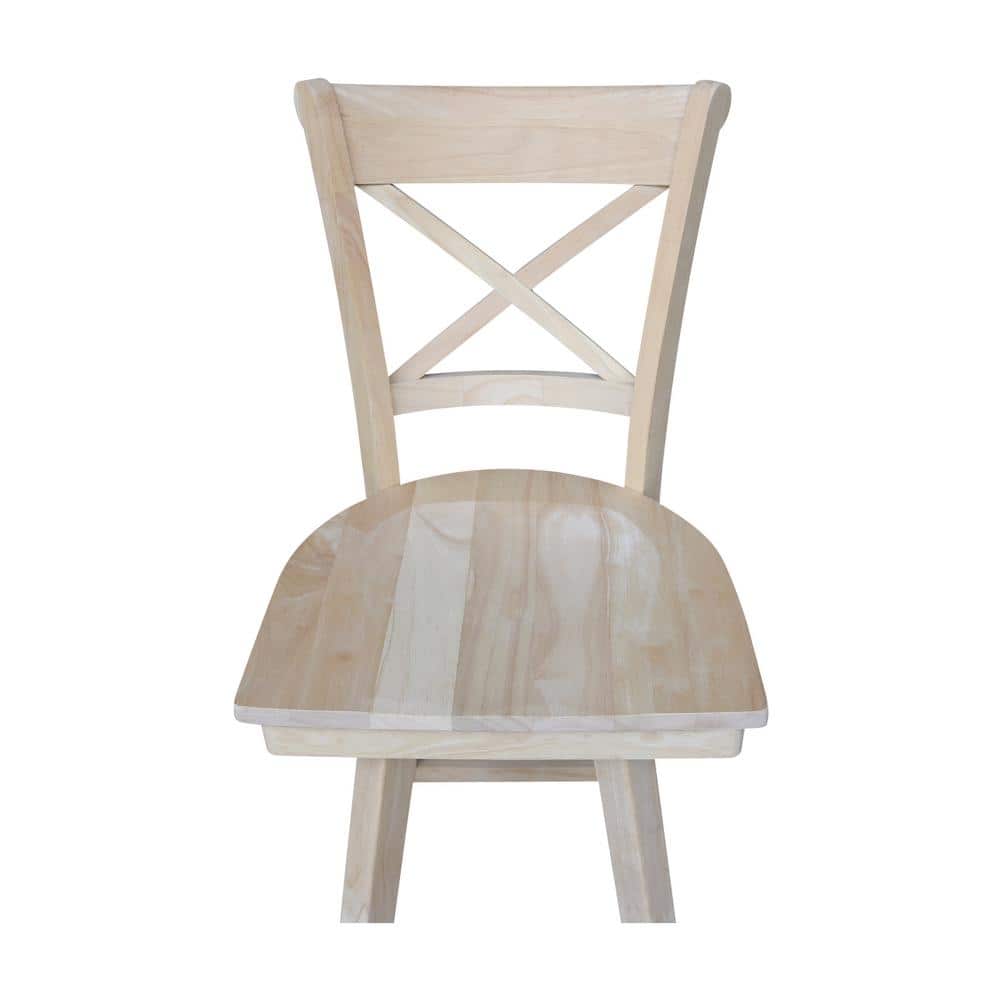 Charlotte 24" Unfinished Solid Wood Swivel Counter Height Stool