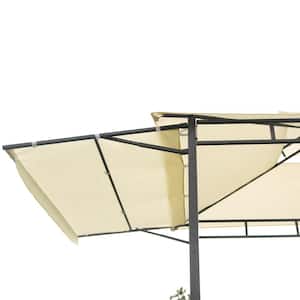 2 ft. x 4.3 ft. Portable Smoked Grill in Beige with Bar Counters