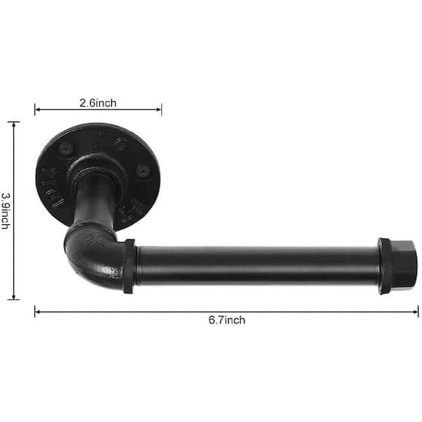  NearMoon Industrial Pipe Toilet Paper Holder, Heavy Duty DIY  Toilet Roll Holder for Bathroom, Living Room and Kitchen, Vintage Rustic  Iron Style Rust Free Bathroom Hardware, Wall Mounted (Black) : Tools