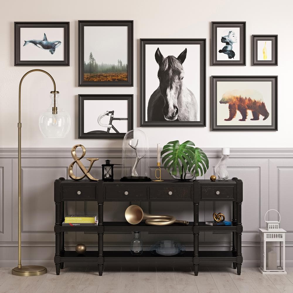 Gold Arc Floor Lamp with Clear Glass Shade