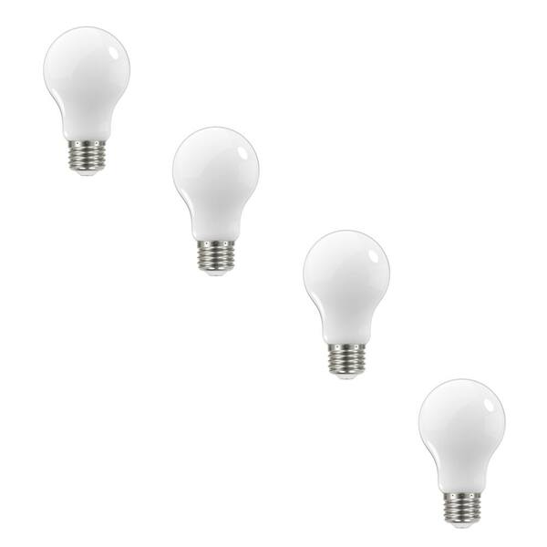 EcoSmart 60-Watt Equivalent A19 Dimmable Energy Star Frosted Filament LED Light Bulb Daylight (4-Pack)