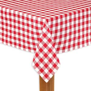 Buffalo Check 60 in. x 104 in. Red 100% Cotton Table Cloth for Any Table