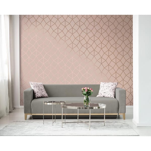 Stella Pink Geo Trellis Paper Non-Pasted Matte Wallpaper