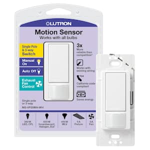 Maestro Vacancy Sensor Switch, Vacancy-Only, 5A Single Pole/Multi Location, White