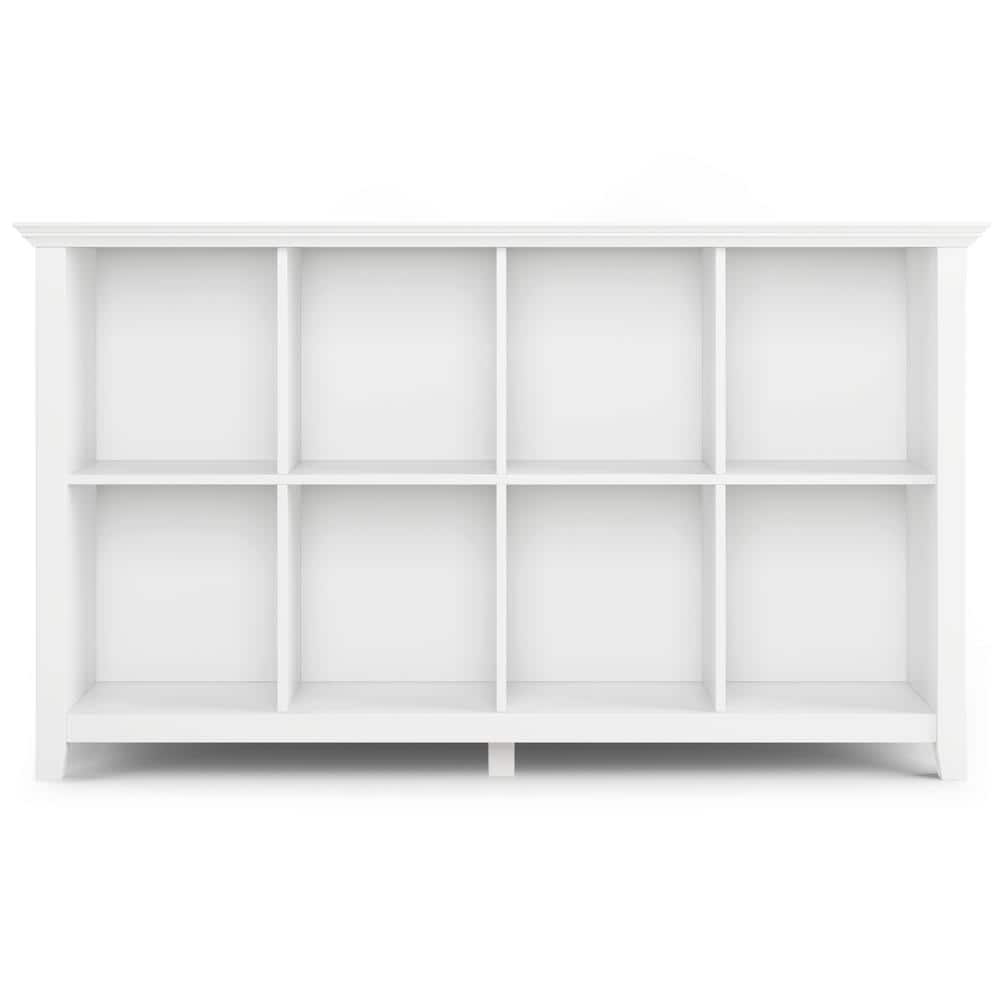 White Solid Wood 8-Cube Storage Sofa Table