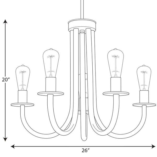 Progress Lighting Remix Collection 5-Light Graphite Chandelier