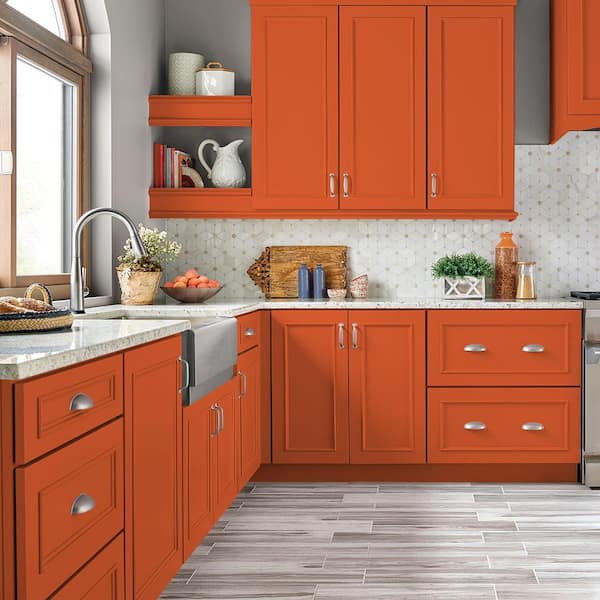 1 qt. #S-G-230 Startling Orange Semi-Gloss Enamel Interior/Exterior Cabinet, Door & Trim Paint