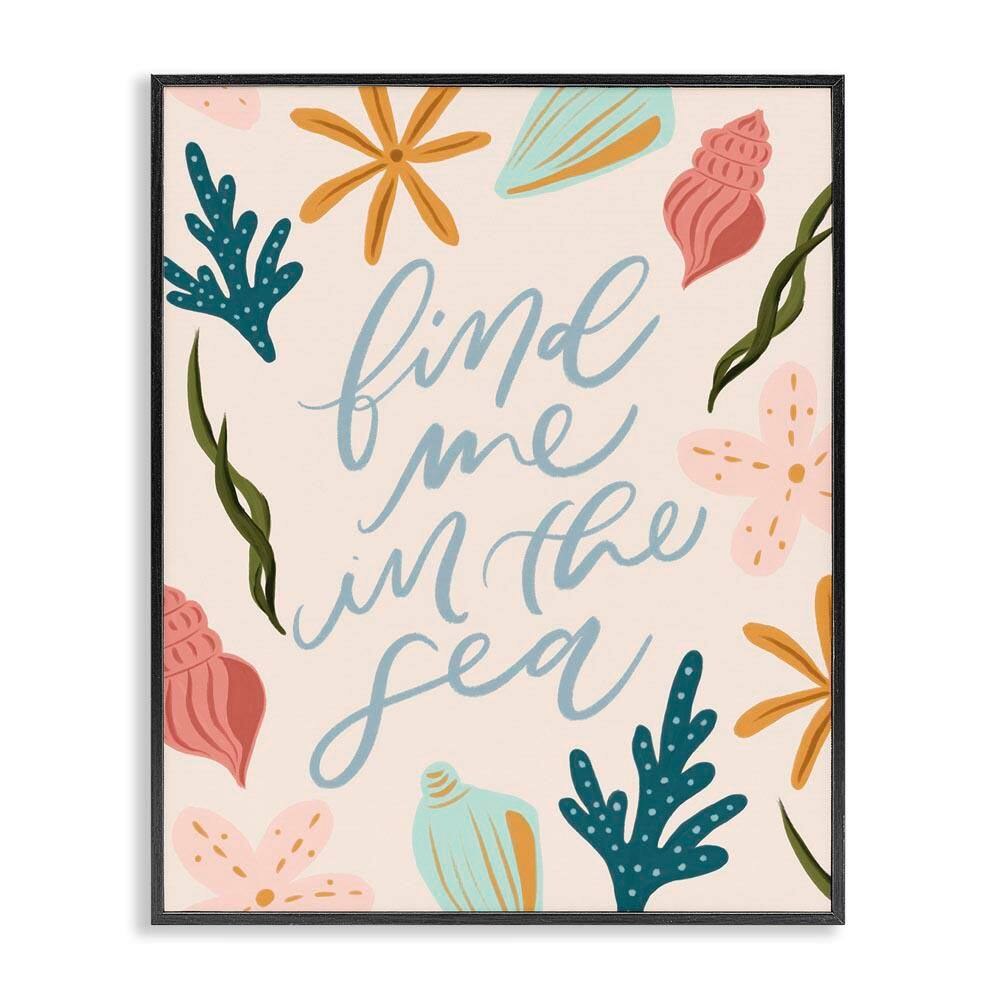 Find Me In The Sea by Isabela Schielke Black Framed Coastal Giclee Art Print 30 in. x 24 in. price history on PriceWatchPro
