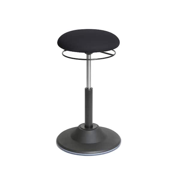 Seville Classics AIRLIFT 15.75 in. Width Small Black Fabric Office Stool with Sit-Stand Feature