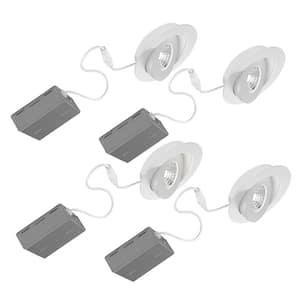 Studio 3000K Integrated LED recessed gimbal fixture - Matte White (4-PACK)