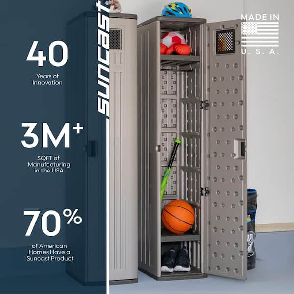 Suncast 72 in. X 15 in. X 20 in 2-Shelf Resin Tall Storage Locker