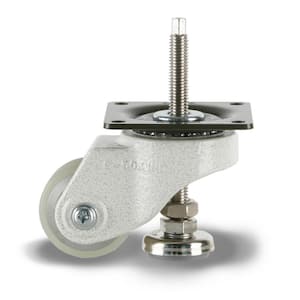 GDH 2 in. Polyurethane Swivel Iconic Ivory Plate Mounted Extended Leveling Caster with 330 lb. Load Rating