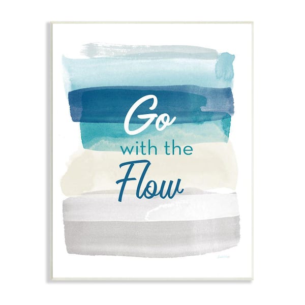Stupell Industries "Go With the Flow Nautical Beach Tone Ombre" by Linda Woods Unframed Print Abstract Wall Art 10 in. x 15 in.