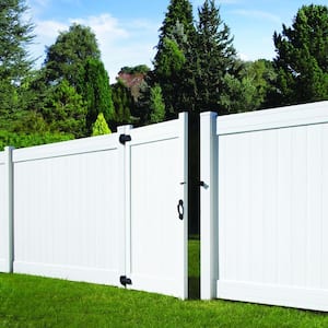 5 in. x 5 in. x 8 ft. Fairfax Almond Vinyl Privacy Fence End Post