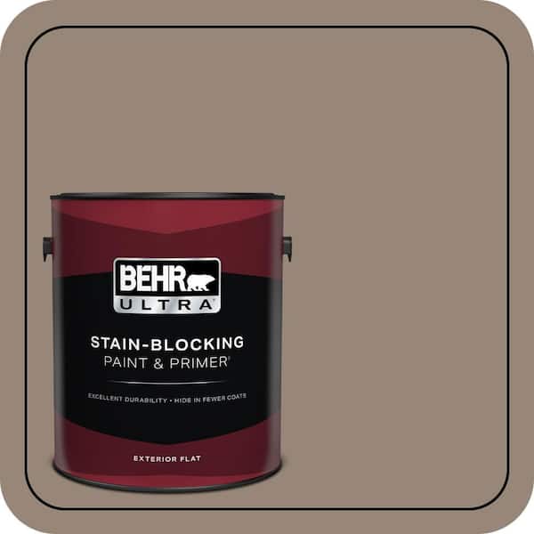 BEHR ULTRA 1 gal. #PPU5-06A Light Truffle Flat Exterior Paint & Primer