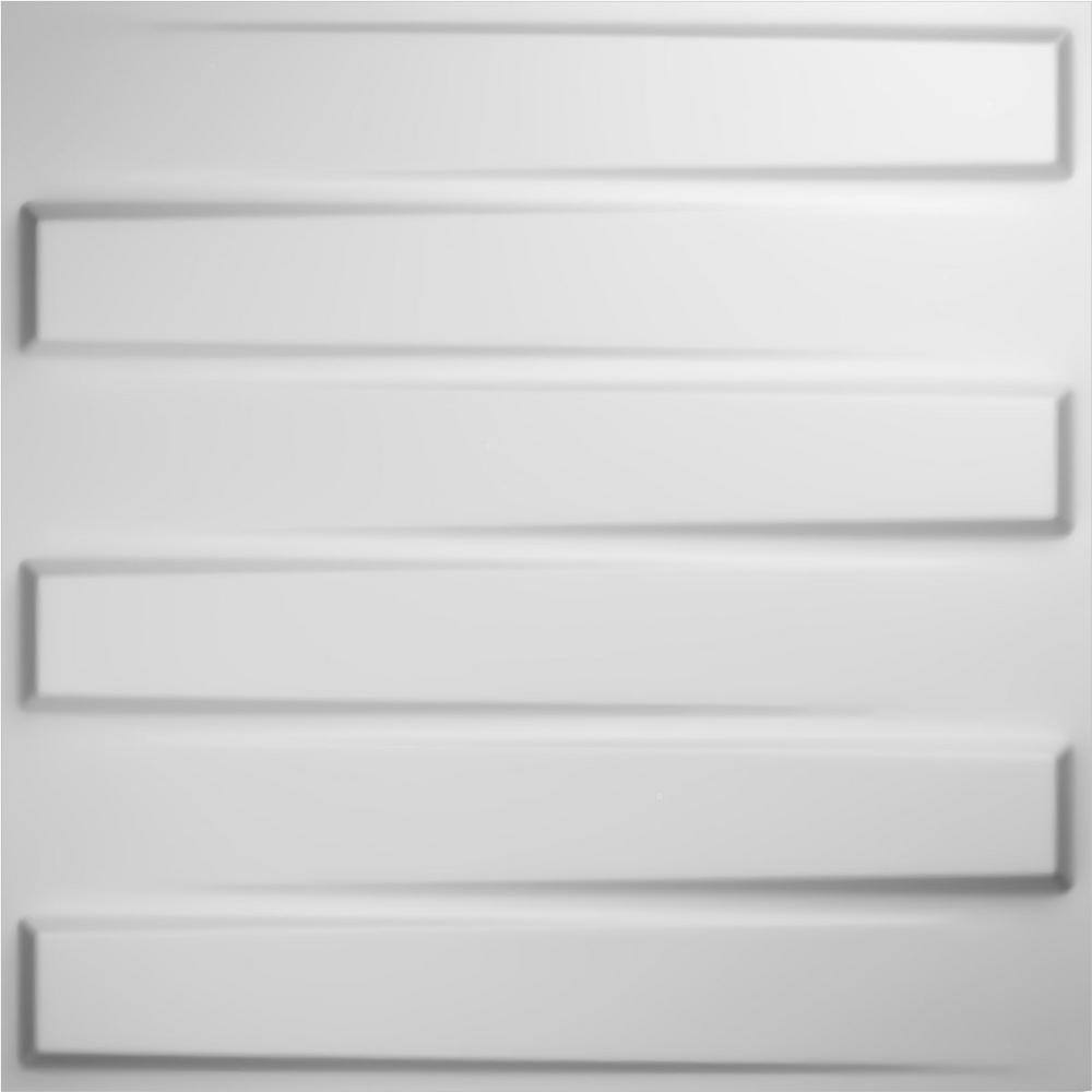 White Textured PVC 3D Decorative Wall Panel, 19 5/8" x 19 5/8"