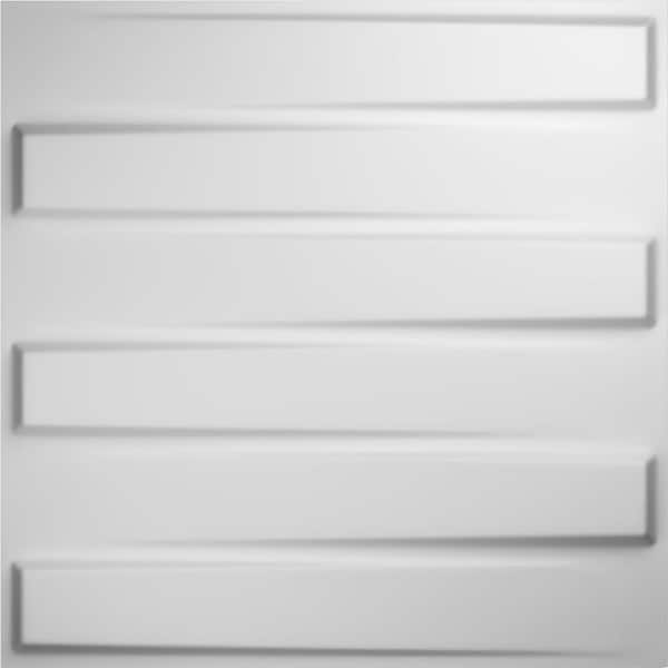 Keyes White 1/2 in. x 1-3/5 ft. x 1-3/5 ft. White PVC Decorative Wall Paneling 1-Pack