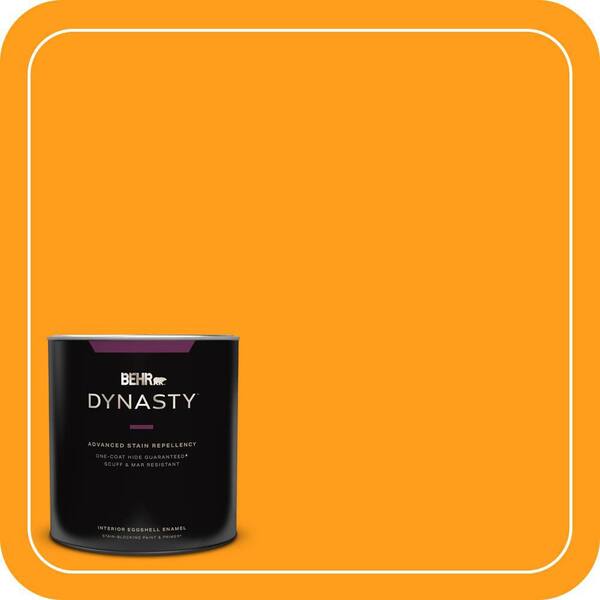 1 qt. #300B-7 Goldfish Eggshell Enamel Interior Stain-Blocking Paint and Primer