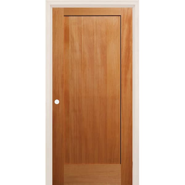 30 in. x 80 in. 1-Panel Right-Handed Shaker Unfinished Fir Wood Single Prehung Interior Door