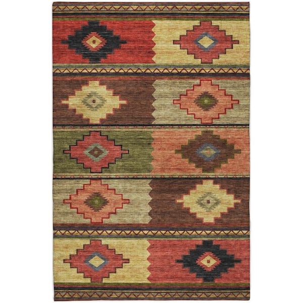 Dream Shag Premium Machine Washable Abstract ADS176 Paprika 9 ft. x 12 ft. Area Rug