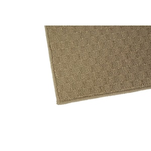 Town Square Tan 4 ft. x6 ft. Casual Tuffted Solid Color Checkerd Polypropylene Area Rug