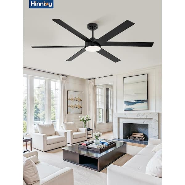 66 in. Black Standard Dimmable Outdoor/Indoor Ceiling Fans with Lights & Remote/APP Control, Downrod/Angled Mount,