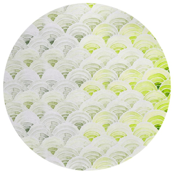 Addison Rugs Surfside Green 8 ft. x 8 ft. Geometric Indoor/Outdoor Area Rug