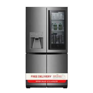 SIGNATURE 31 cu. ft. SMART Standard-Depth French Door Refrigerator in Textured Steel with Instaview and Auto Open Door