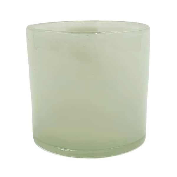 Vigoro Cora Small Green Glass Indoor Round Planter (3.94 in. L x 3.94 in. W x 3.94 in. H)