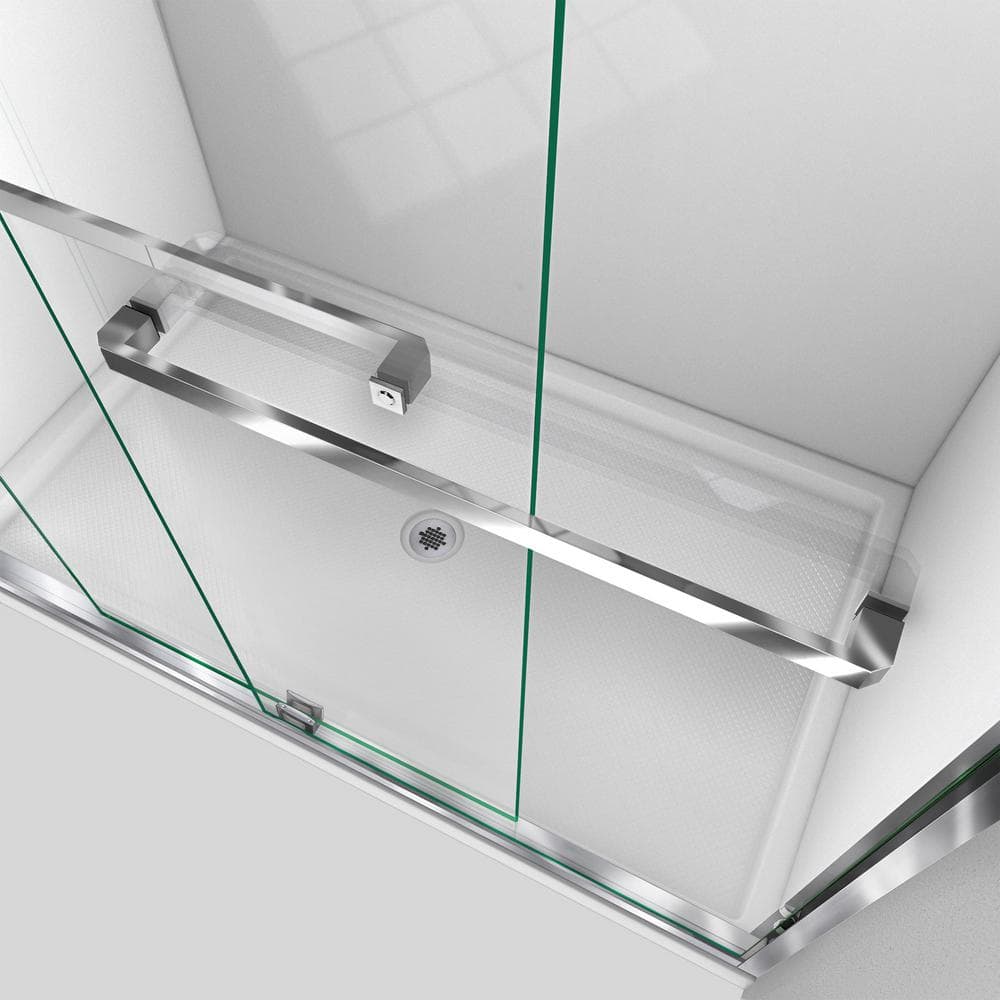 Encore 54" x 32" Semi-Frameless Clear Glass Sliding Shower Kit