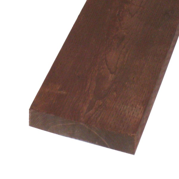 Unbranded 2 in. x 12 in. x 8 ft. #2 and Better S4S Pressure-Treated Hem-Fir Brown Tone Stained Ground Contact Lumber