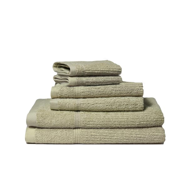Lintex Donna 6-Piece Verde Solid Bath Towel Set